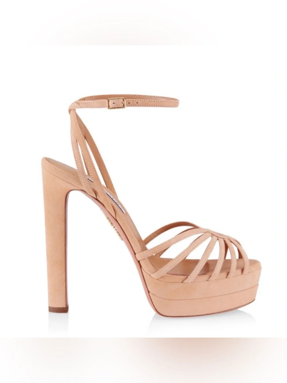 Aquazzura Blush Nude Strappy Platform Stiletto Sandal